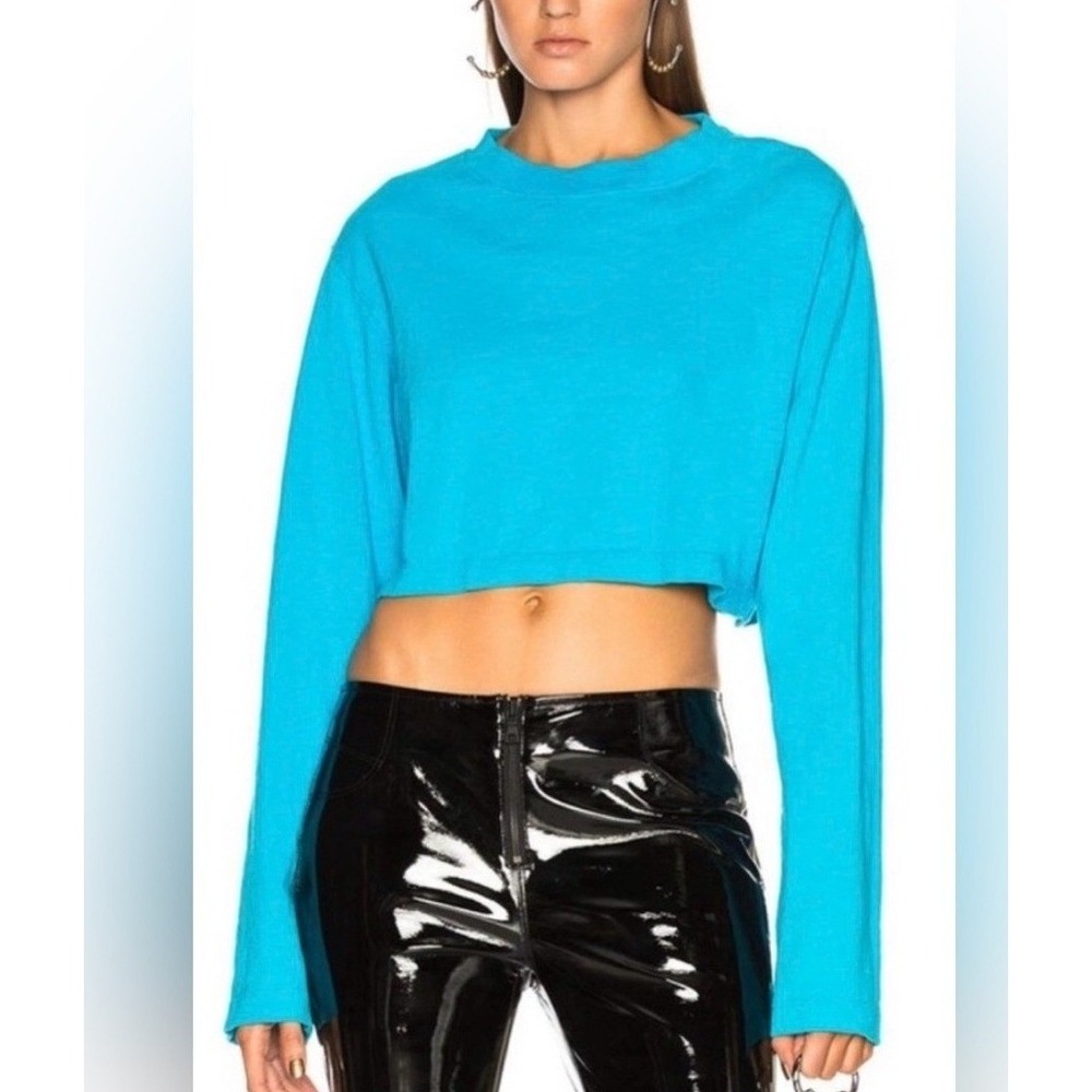 Cotton Citizen Tokyo Crop Top Long Sleeve Cotton Tee Shirt M